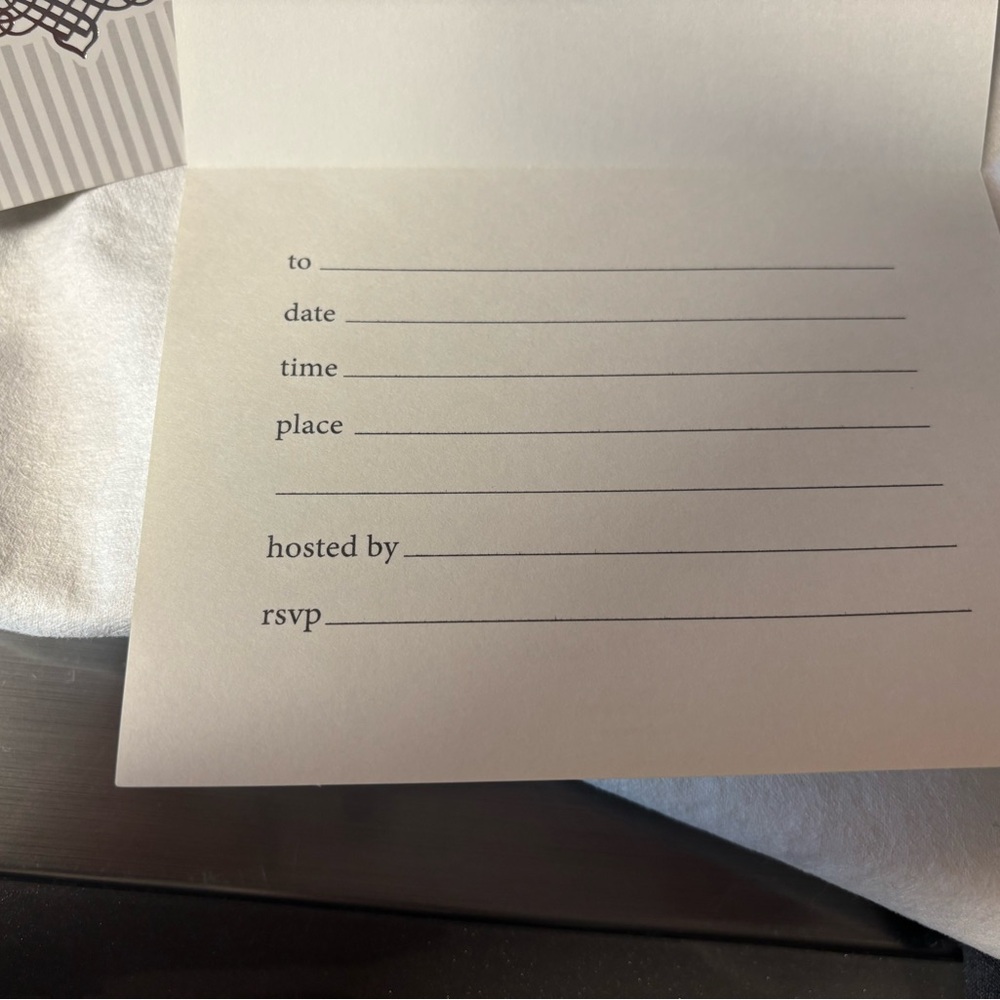 STRIPED GREY INVITATION SET - Picture 5 of 5
